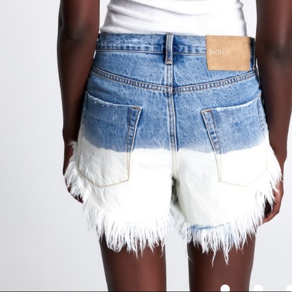 🆕 One teaspoon Hollywood Dip dye denim shorts size 26 - Picture 3 of 6